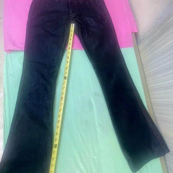 METALLIC BLUE SHINY JEANS BY EXPRESS MODEL STELLA NWT SIZE 0 - Picture 14 of 16